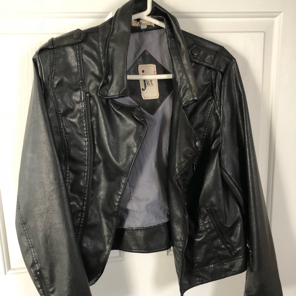 JKT Vegan Leather Moto Jacket